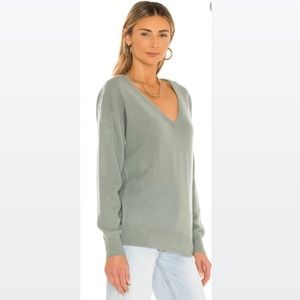 White & Warren Essential V-Neck Cashmere Sweater sz med